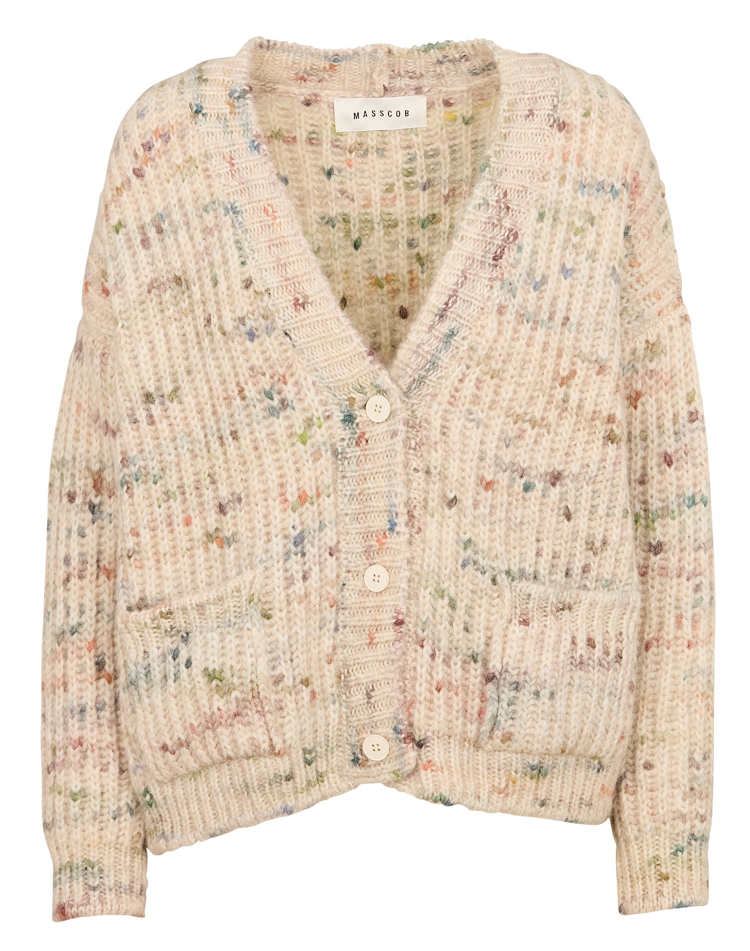 ORCHAND - Gilet ample col V jacquard en laine mélangée| Multicolore