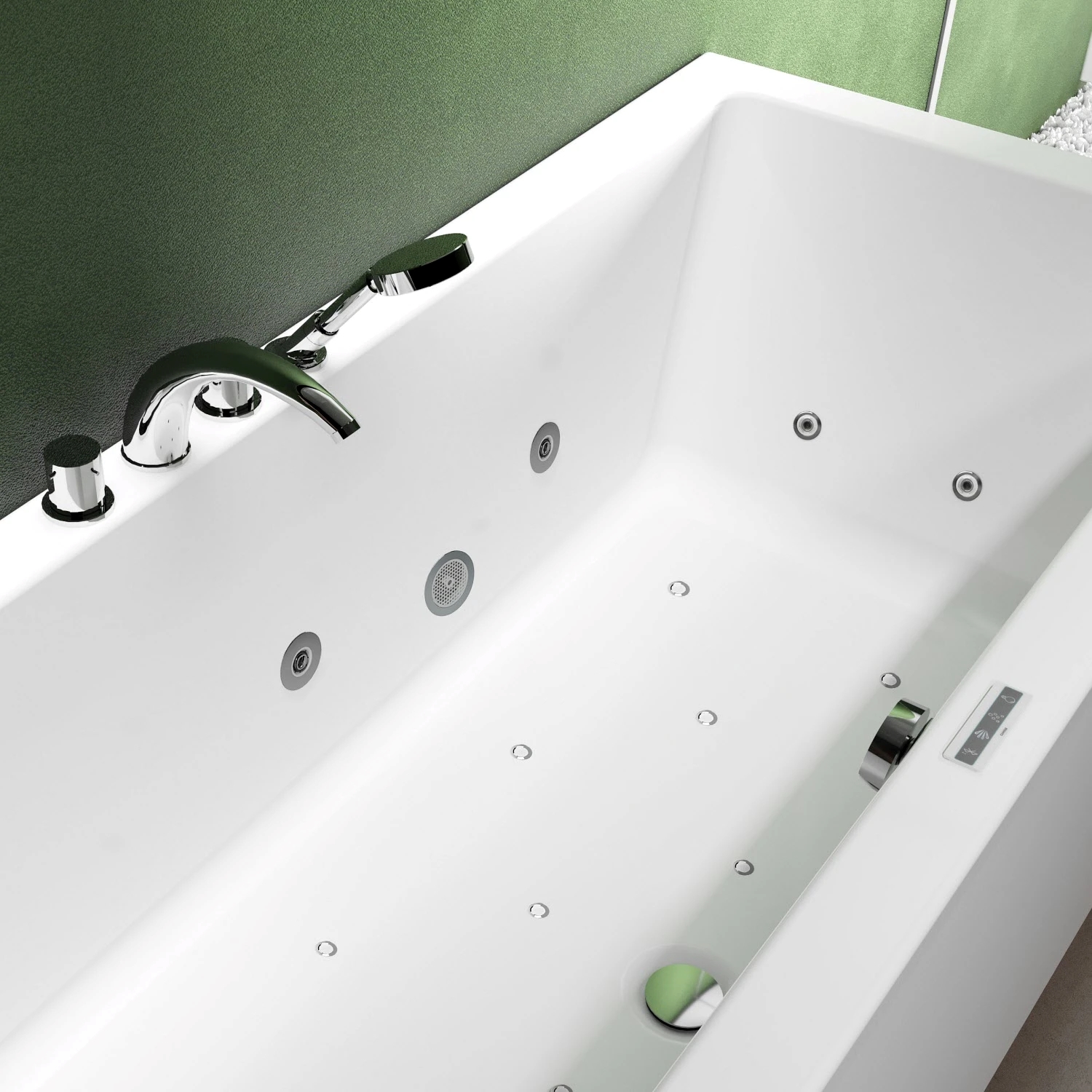 Riho Lusso bubbelbad 180x80cm wit glans met touchbediening, 6   4   2 hydrojets en 11 aerojets