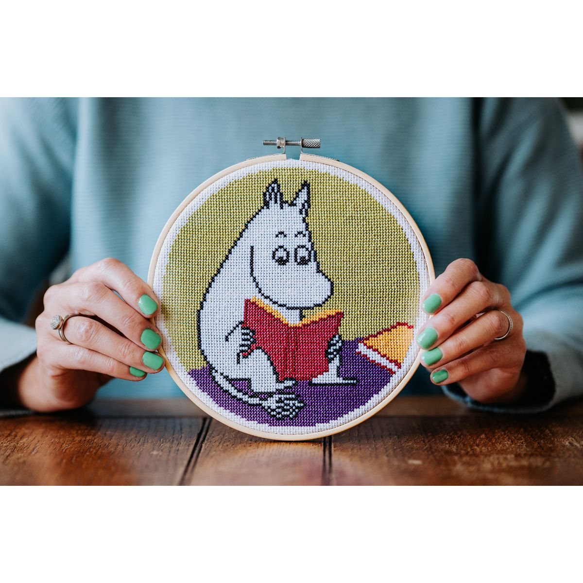 Moomintroll Reading Cross Stitch Kit