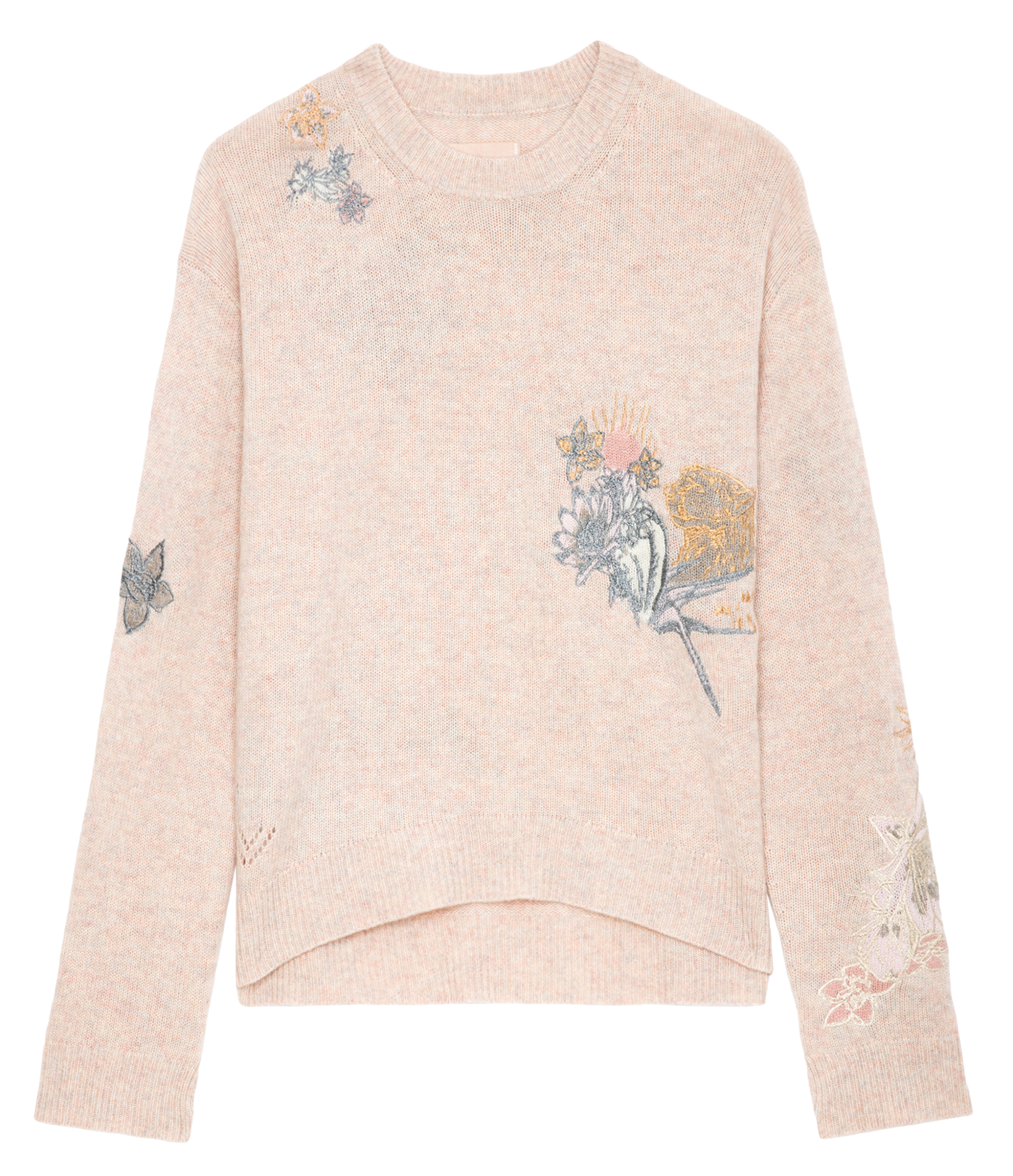 MARKUS - Pull brodé en cachemire | Rose