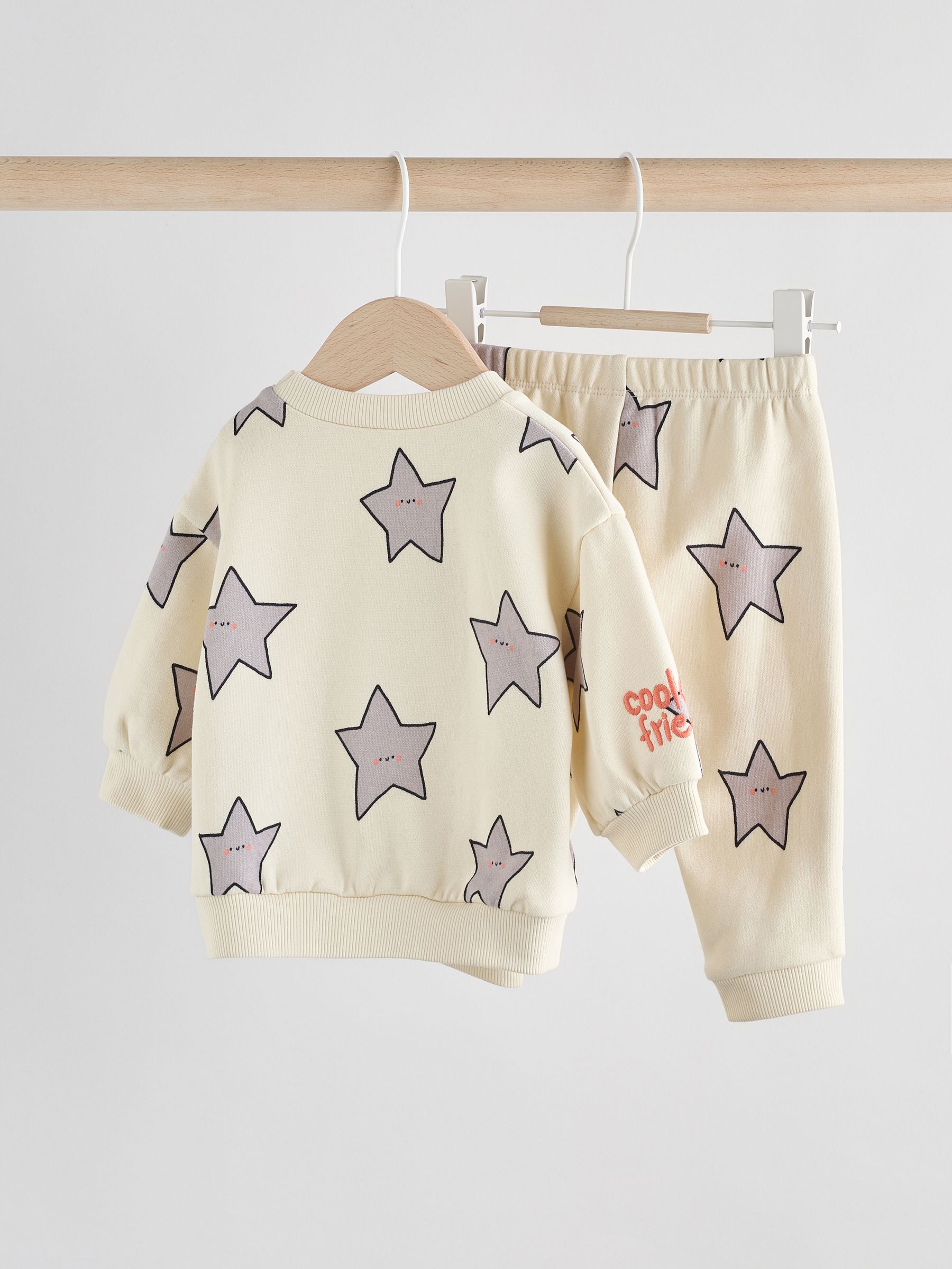Grijs met sterren - Baby sweatshirt en joggingbroek set (0mnd-2jr)
