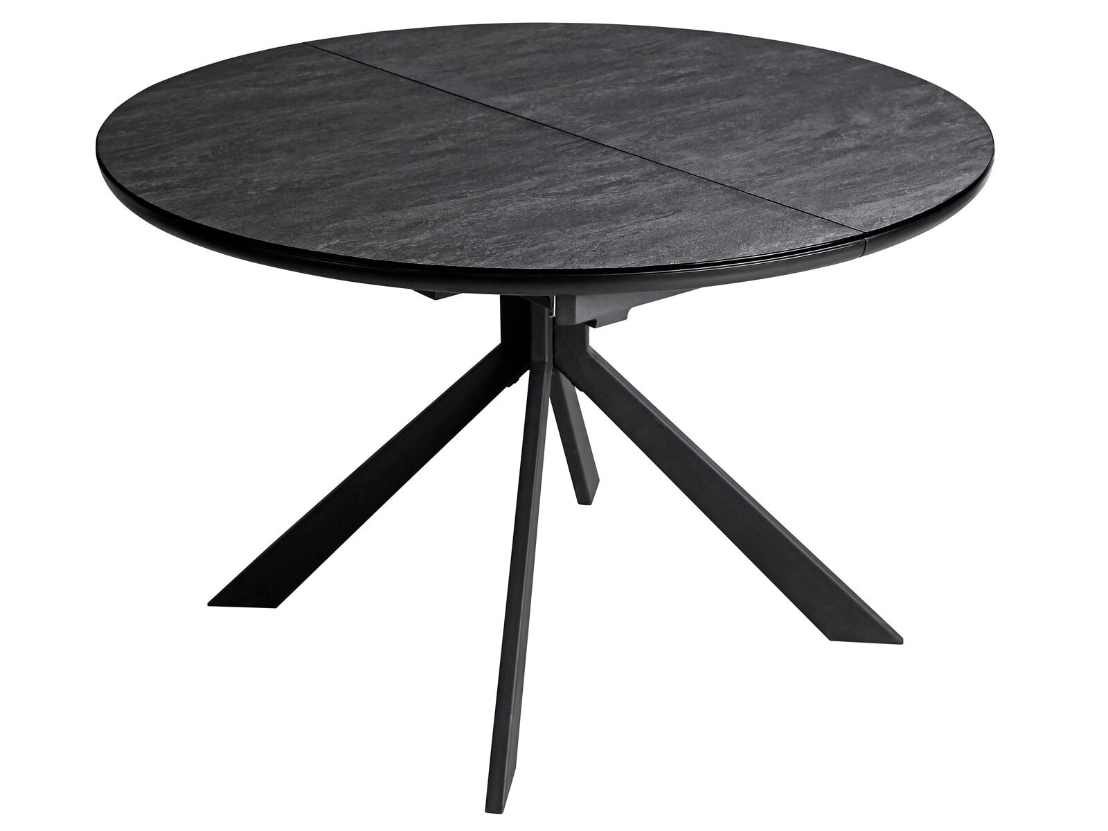 Tisch Ronda Keramikoptik schwarz/dunkelgrau 120(160)/76/120 cm