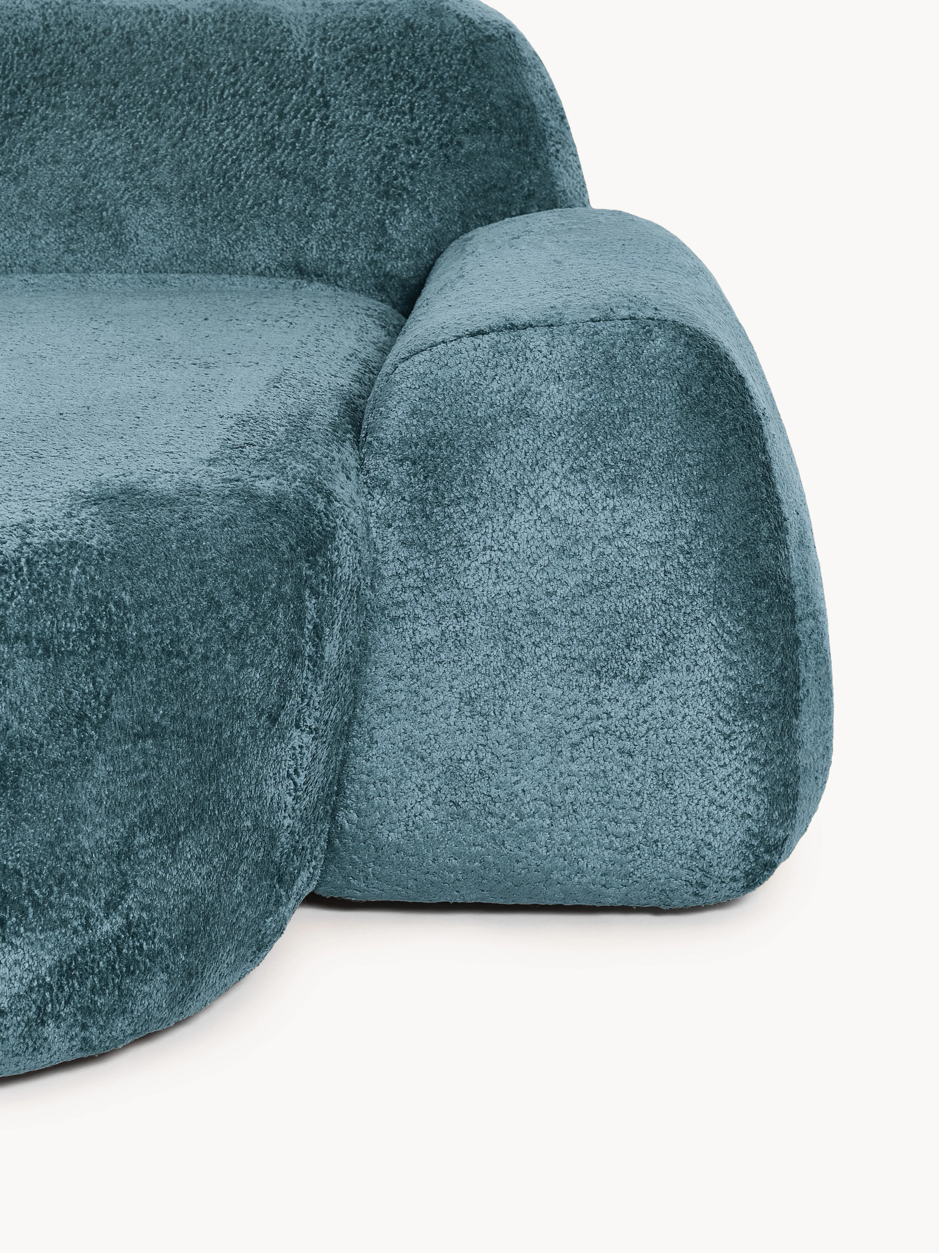 Teddy bouclé chaise-hoekmodule Wolke