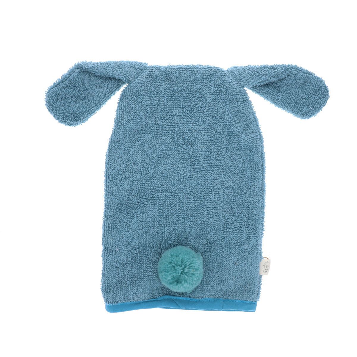 Gant de toilette éponge lapin bleu Amande