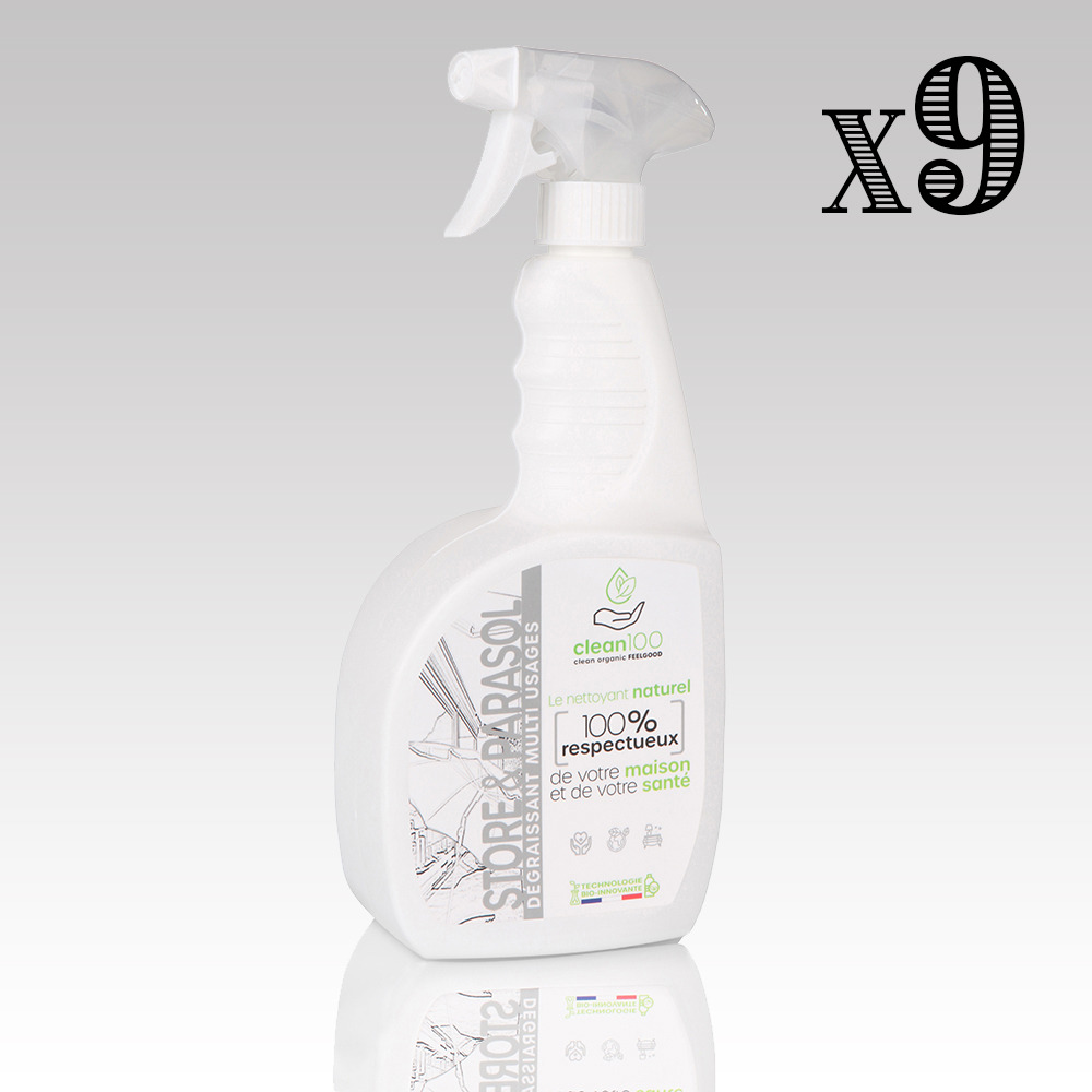 Nettoyant liquide spécial parasol - sprayer - 750ml - ecologique et hypoallergénique - stores, parasols, bâches, tentes, tissus - x9