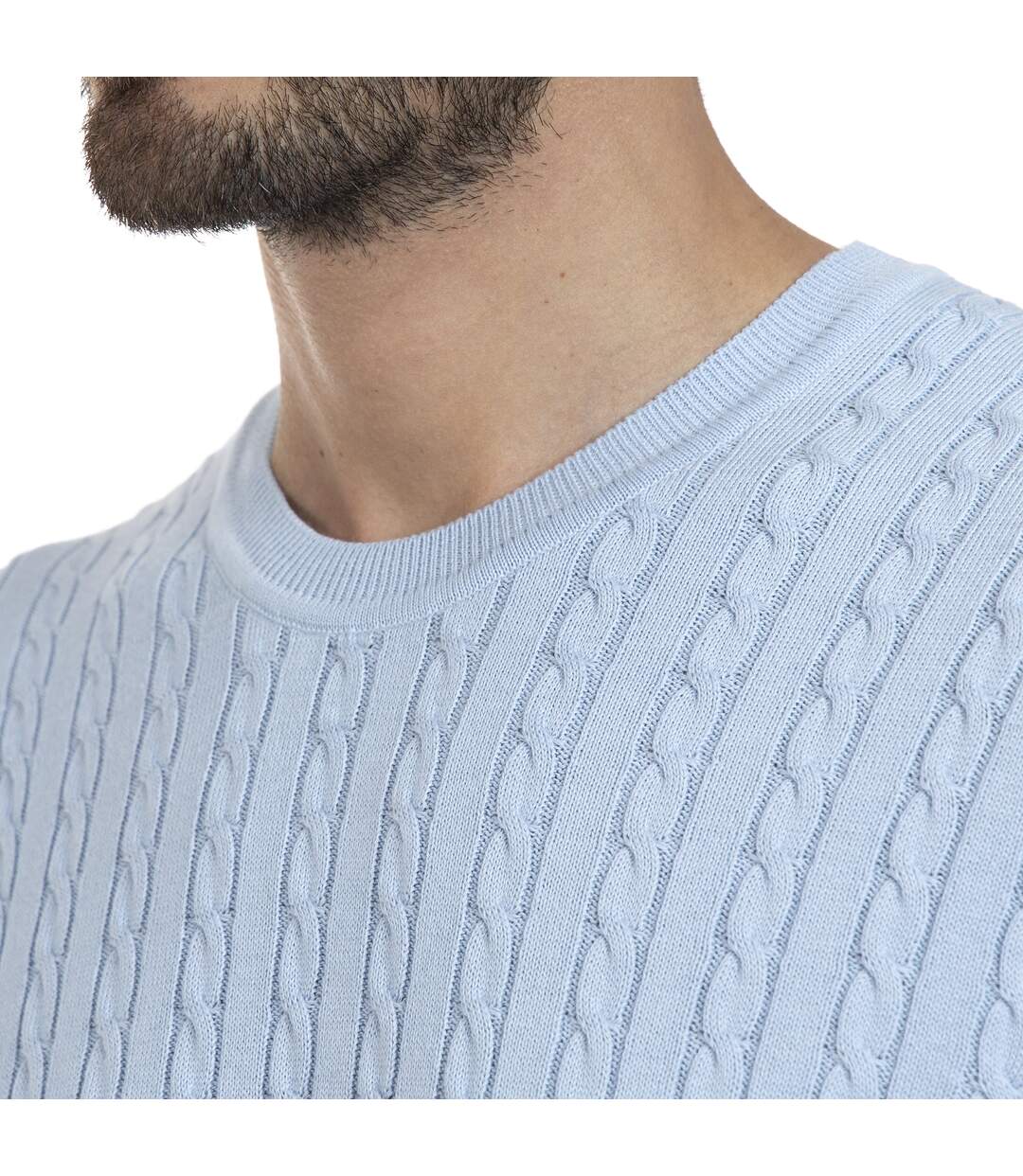 Pull manches longues col rond coton LEO