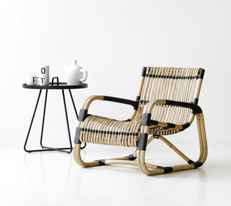 Cane-Line Curve Lounge fauteuil zwart