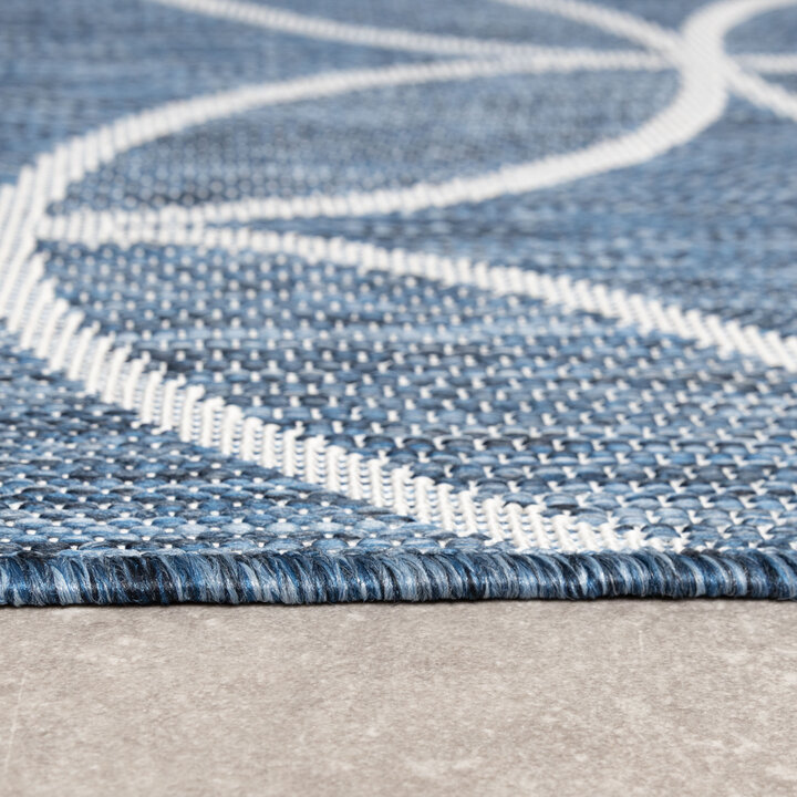 Geometrisch buitenkleed - Faro Ripple Blauw