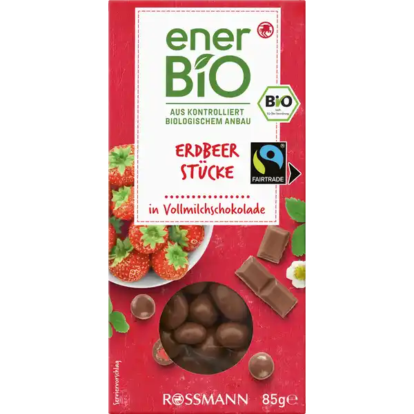 Erdbeerstücke in Vollmilchschokolade