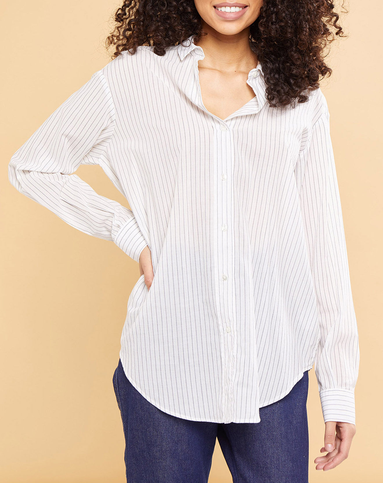 Acquaverde Chemise White Shirt blanc/marine