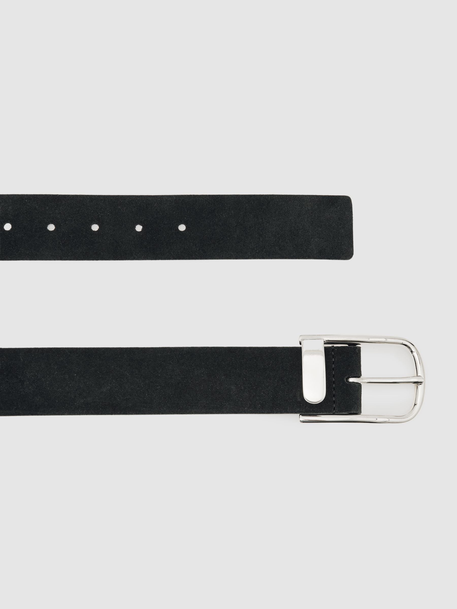 Zwart - Reiss Iyla leren riem met halve gesp