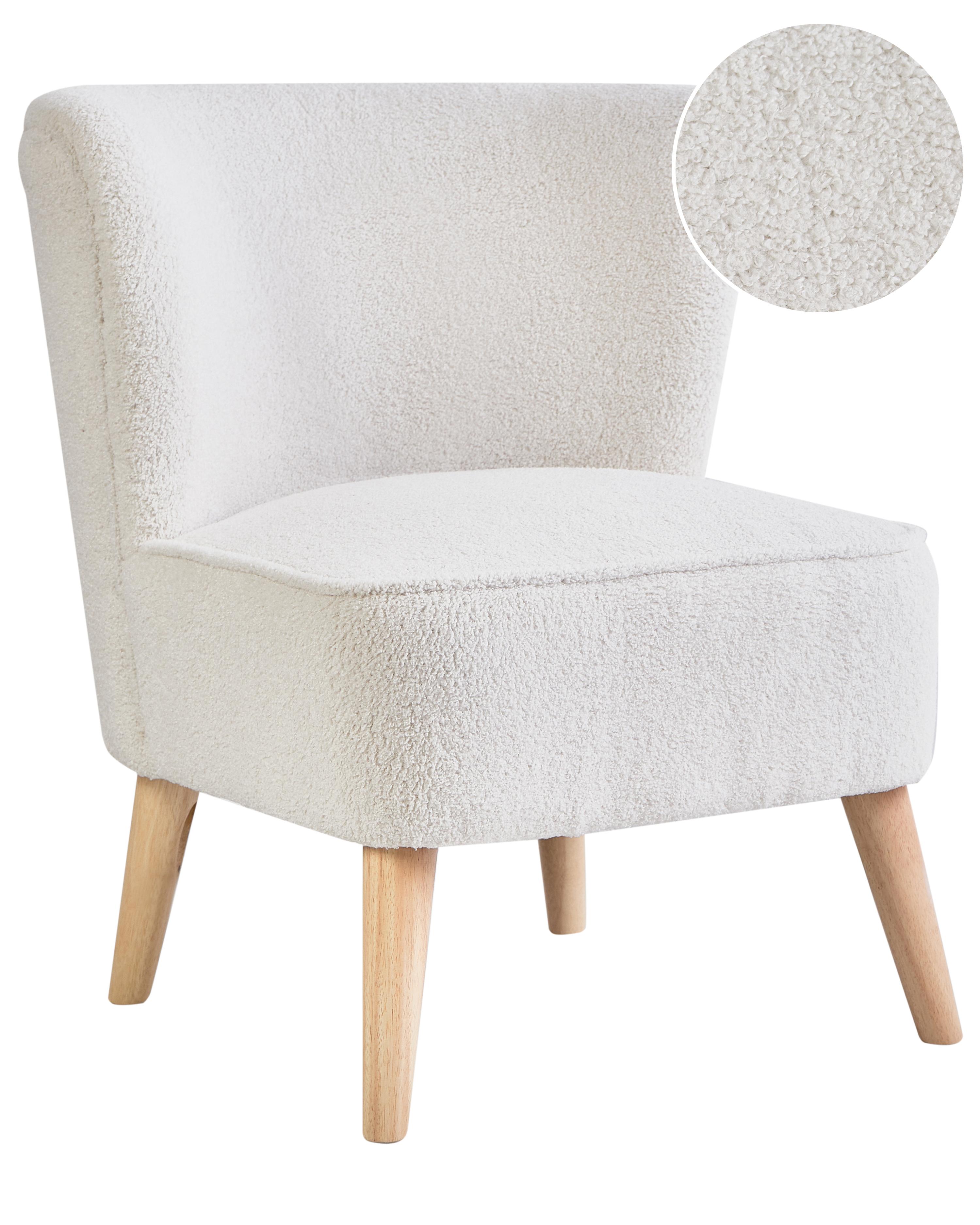 Fauteuil ALVEN Bouclé Gebroken wit
