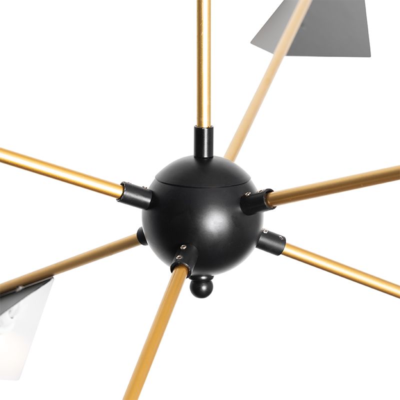 Design hanglamp zwart met goud 6-lichts - Sinem