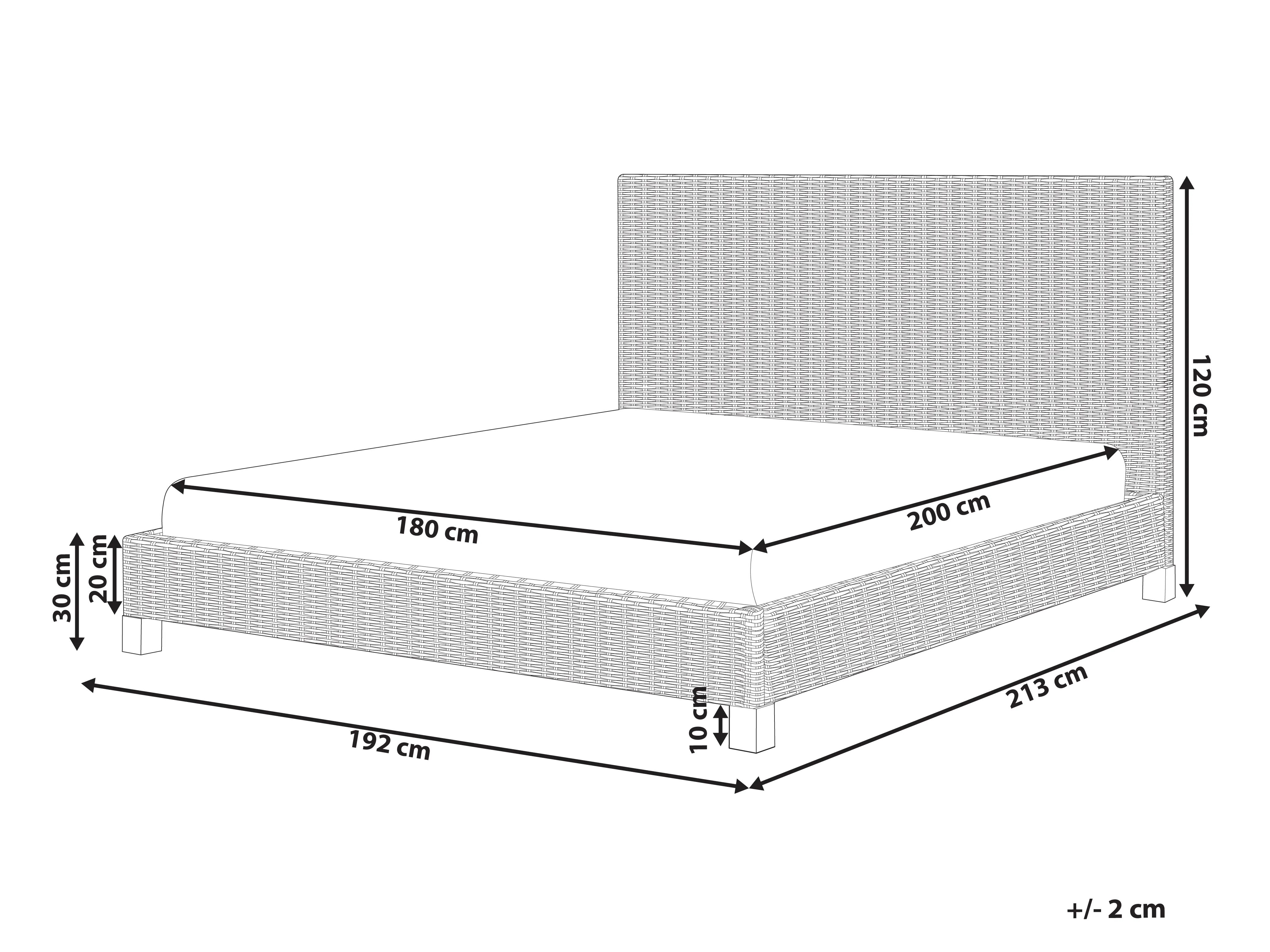 Bed Rotan SALBRIS 180 x 200 cm Natuurlijk
