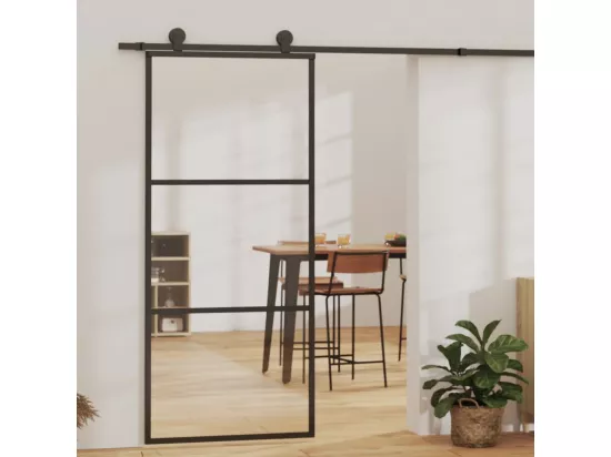 Porte coulissante et quincaillerie Verre et Aluminium 90x205 cm