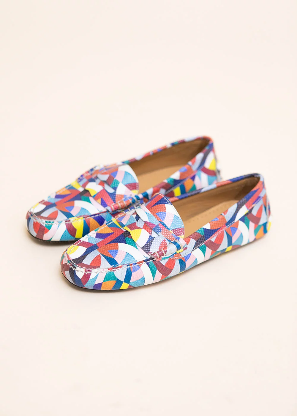 MOCASSIN FANCY DRIVER CUIR GEOMETRIQUE MULTICO