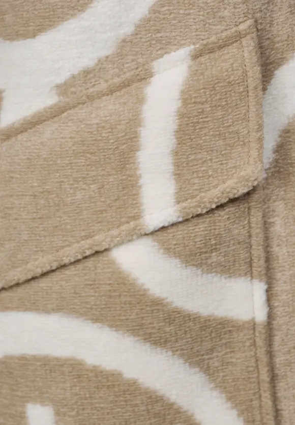 Printmantel mit Wolle - rich sand
