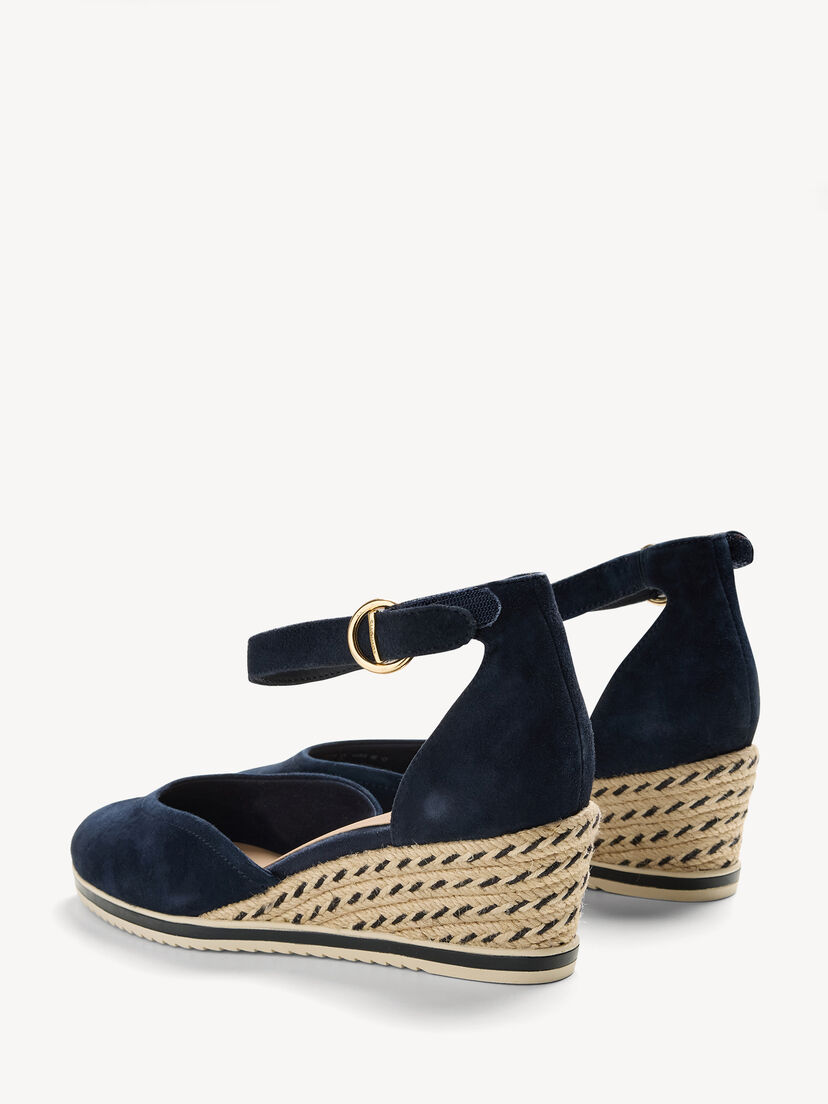 Leren Sleehakpumps - blauw