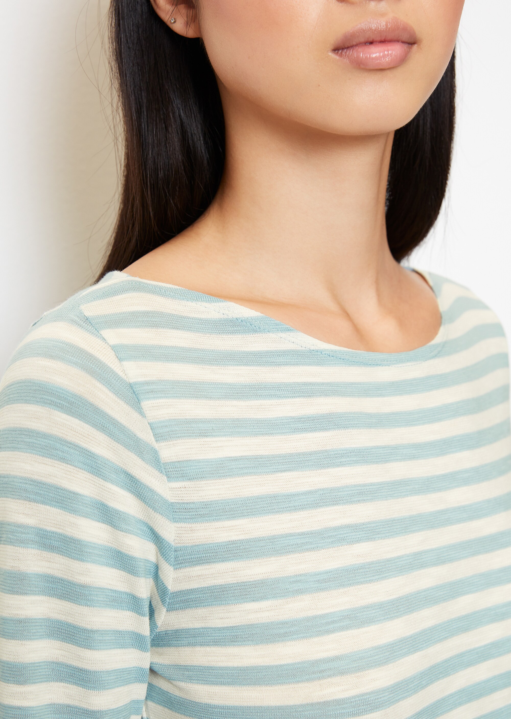 Ringel-Longsleeve regularaus Slubjersey
