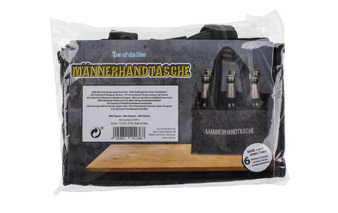 Flaschenhalter mit 6 FächernMännerhandtasche