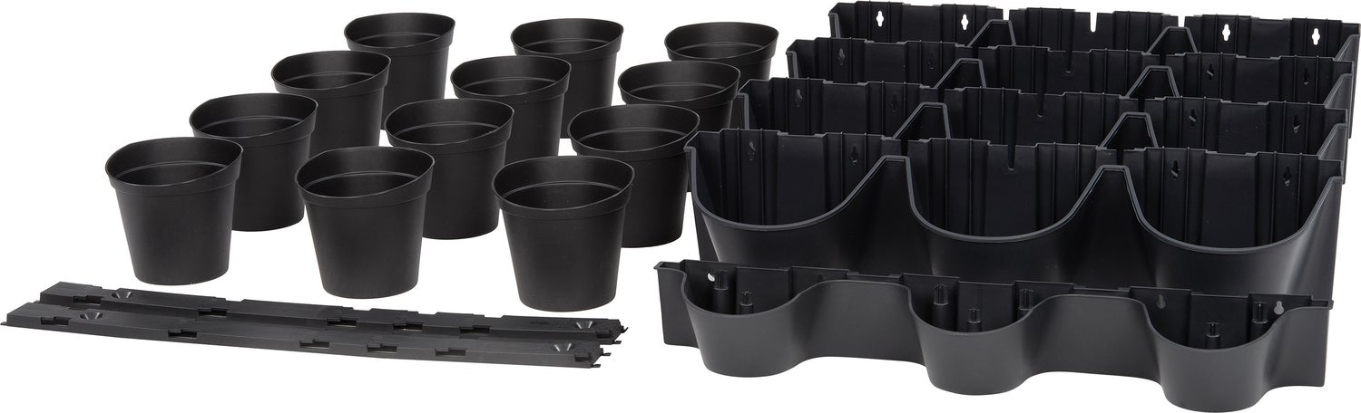 Intratuin muur bloempot Cascade antraciet 67 x 17,7 x 57 cm