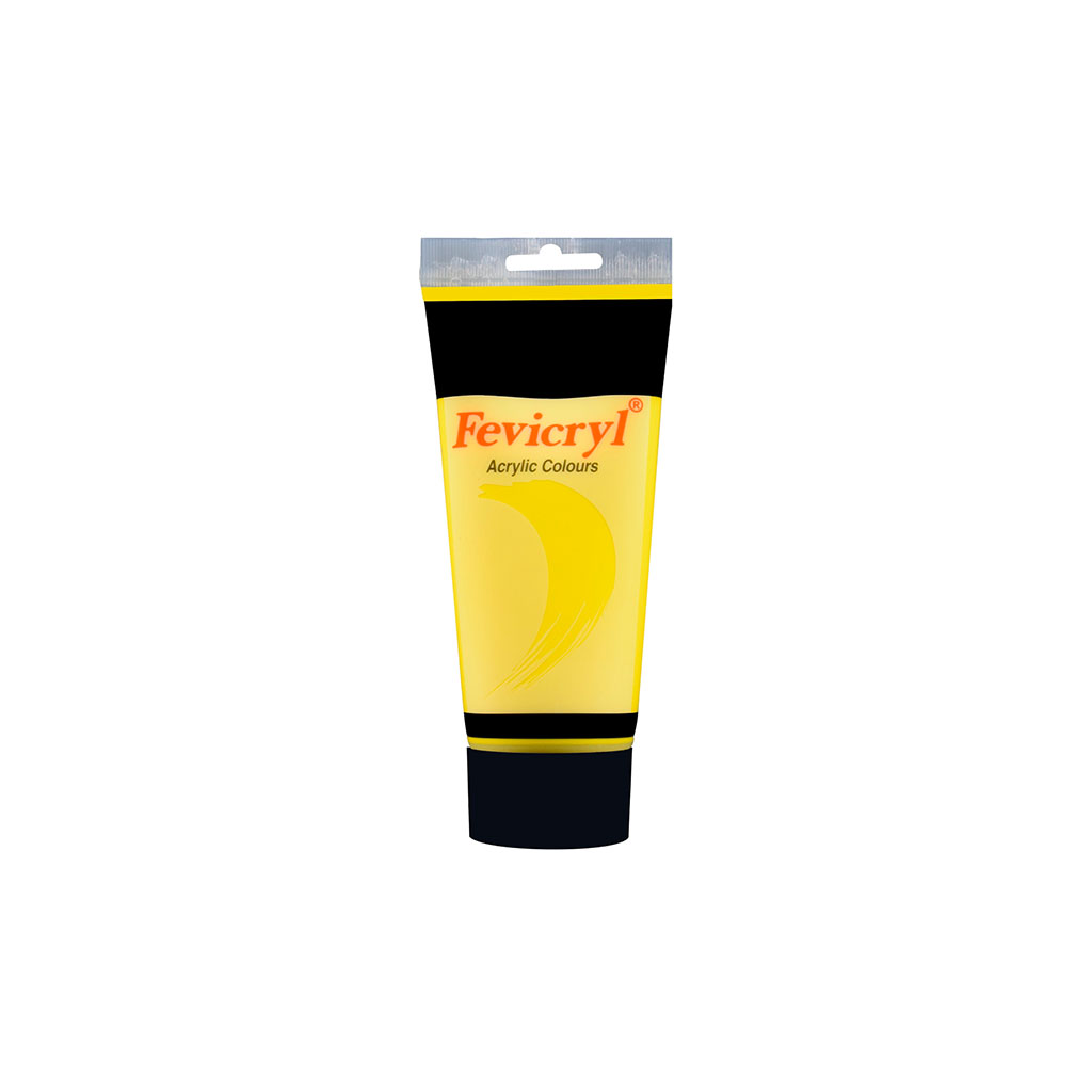 Tube de peinture acrylique jaune primaire 200ml