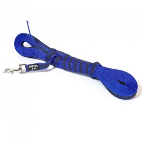Guia emborrachada Julius K9 sem alça para cães, azul