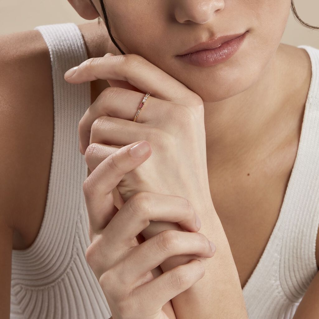 Bague Plaqué Or Jaune Calvin Oxyde De Zirconium