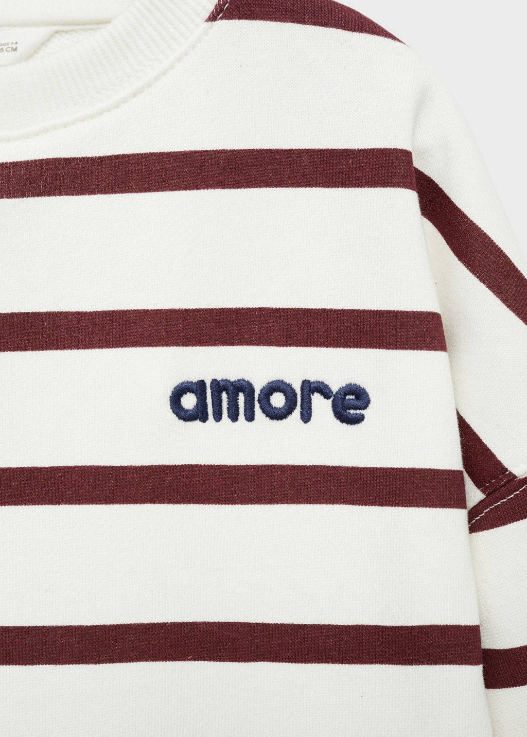 Mango Kids gestreepte sweater naturel wit/rood