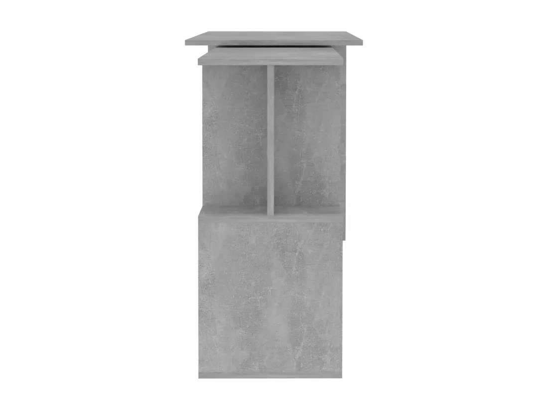Bureau d'angle Gris béton 200x50x76 cm Bois d’ingénierie
