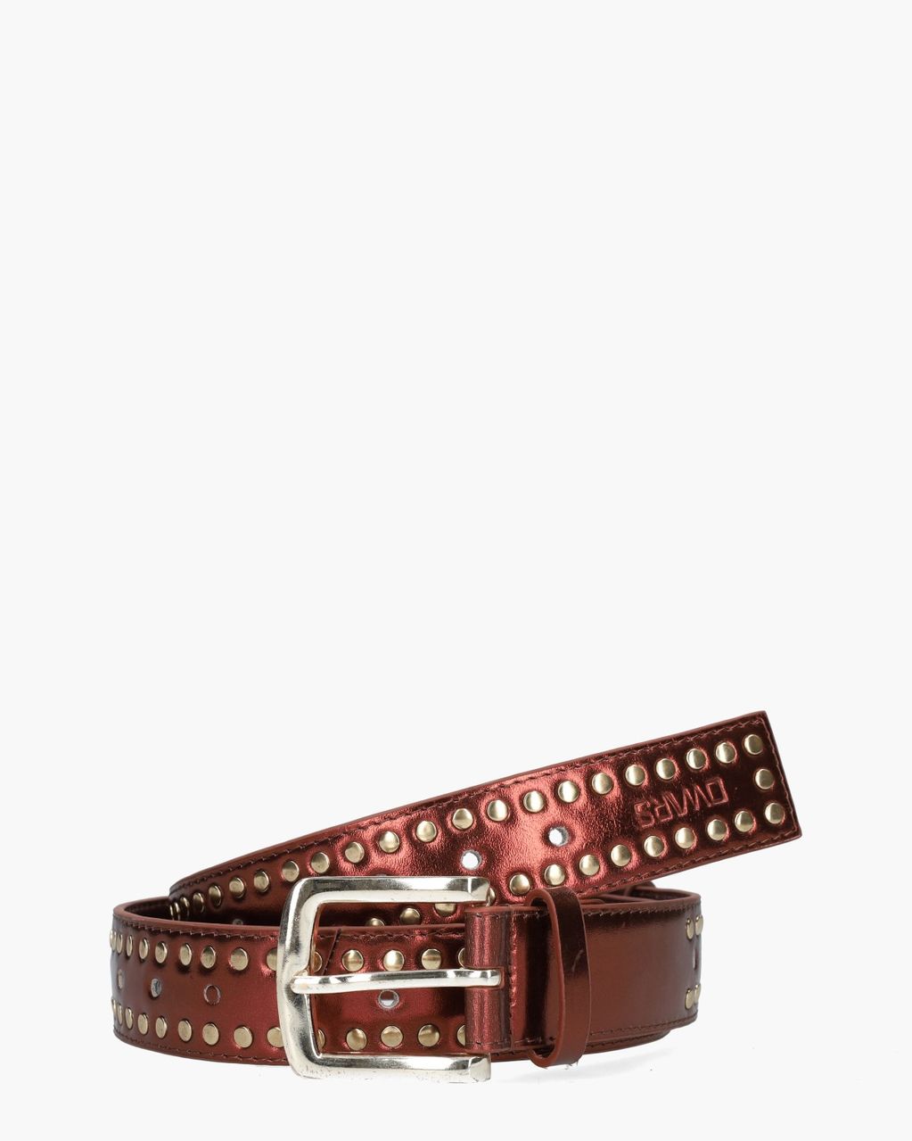 DWRS Label Alexandria Metallic Studs Bordeauxrood Damesriem