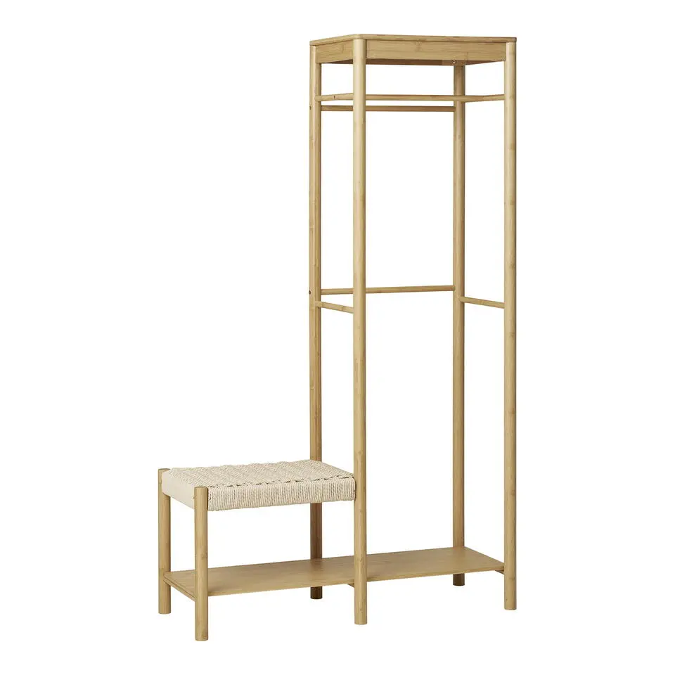 Kledingrek Naturel Bamboe - 14x39x165cm - Ember