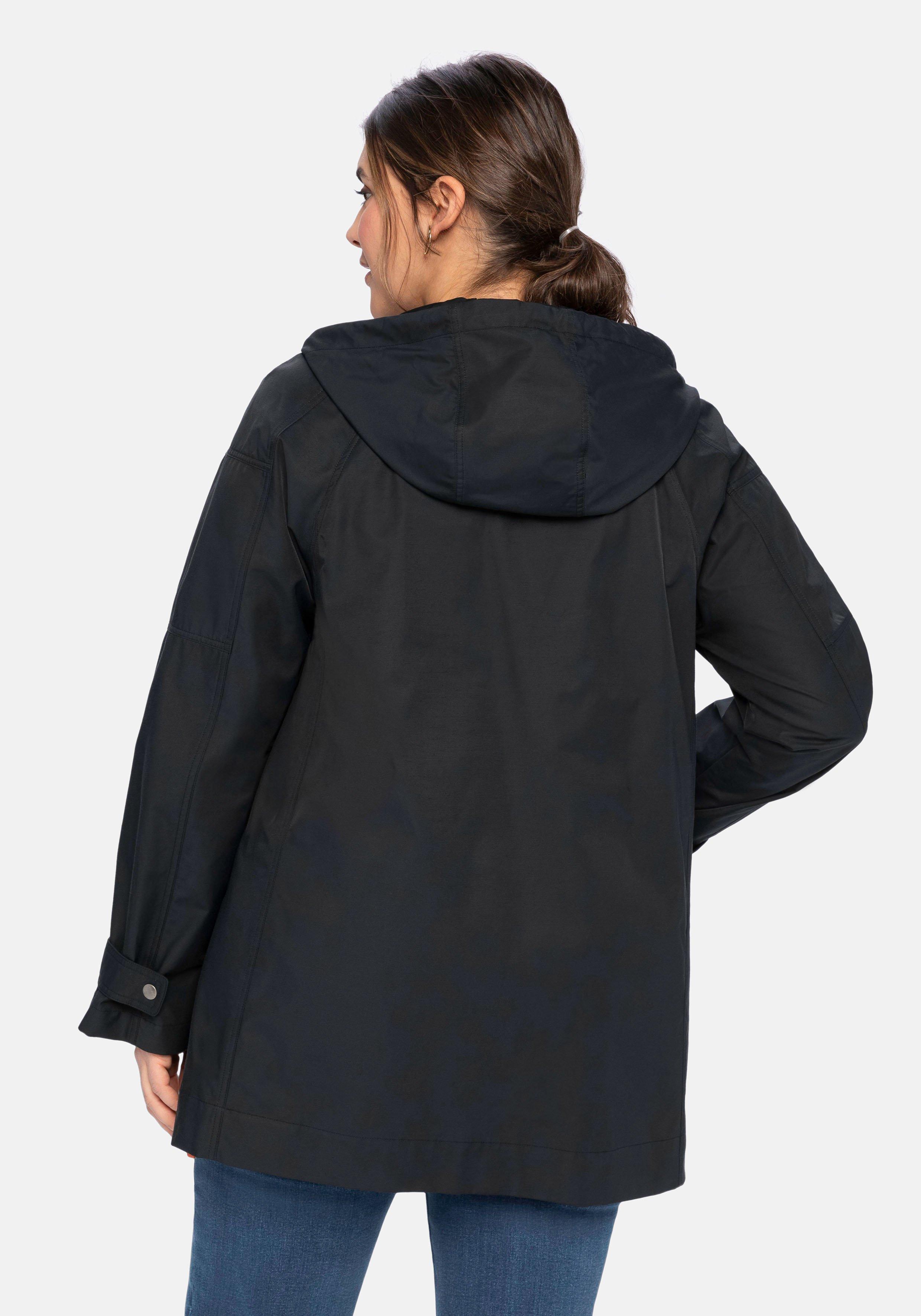 Outdoorjacke mit Kapuze, in A-Linie, wasserabweisend