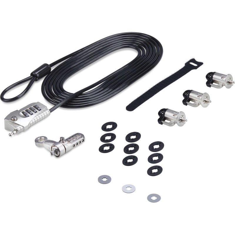 StarTech.com Kit de Verrouillage pour Ordinateur Portable/de Bureau et Périphériques, Verrou/Serrure Antivol, K-Slot, Câble en Acier de 3m, 3x Unités, Cadenas à 4 Chiffres Réinitialisable par l'Utilisateur