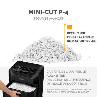 Fellowes AutoMax 90M - destructeur de documents coupe croisée mini-cut - 90 feuilles - Corbeille 17 litres
