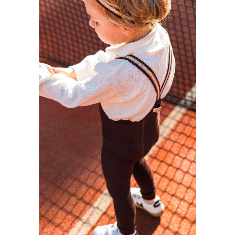 Køb Silly Silas Chocolate Brown Striped Footless Strømpebukser