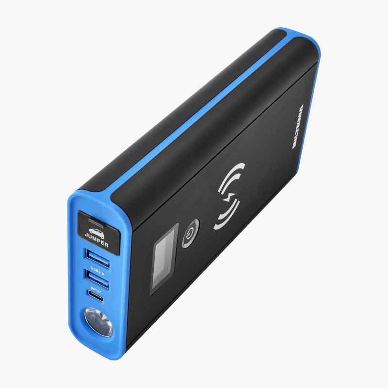 Starthjelp 12 V med trådløs powerbank, 800 A