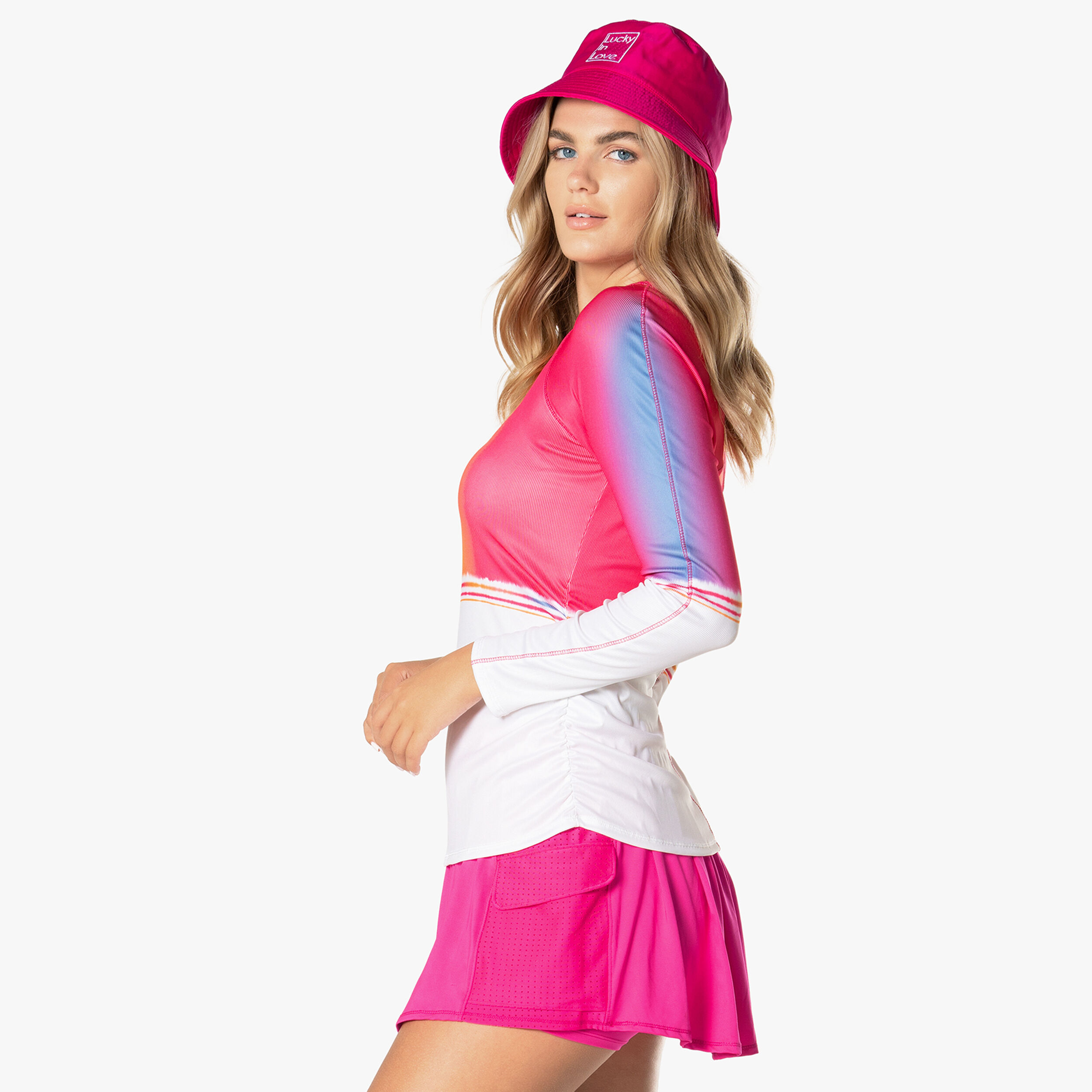 Lucky in Love Shockin Radiance Haut Manches Longues Femmes - Blanc , Multicouleur