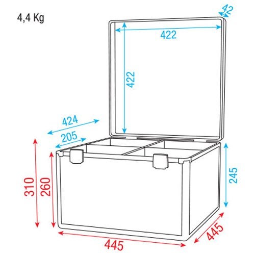 DAP LCA-PAR5 flightcase voor 4x LED par 56