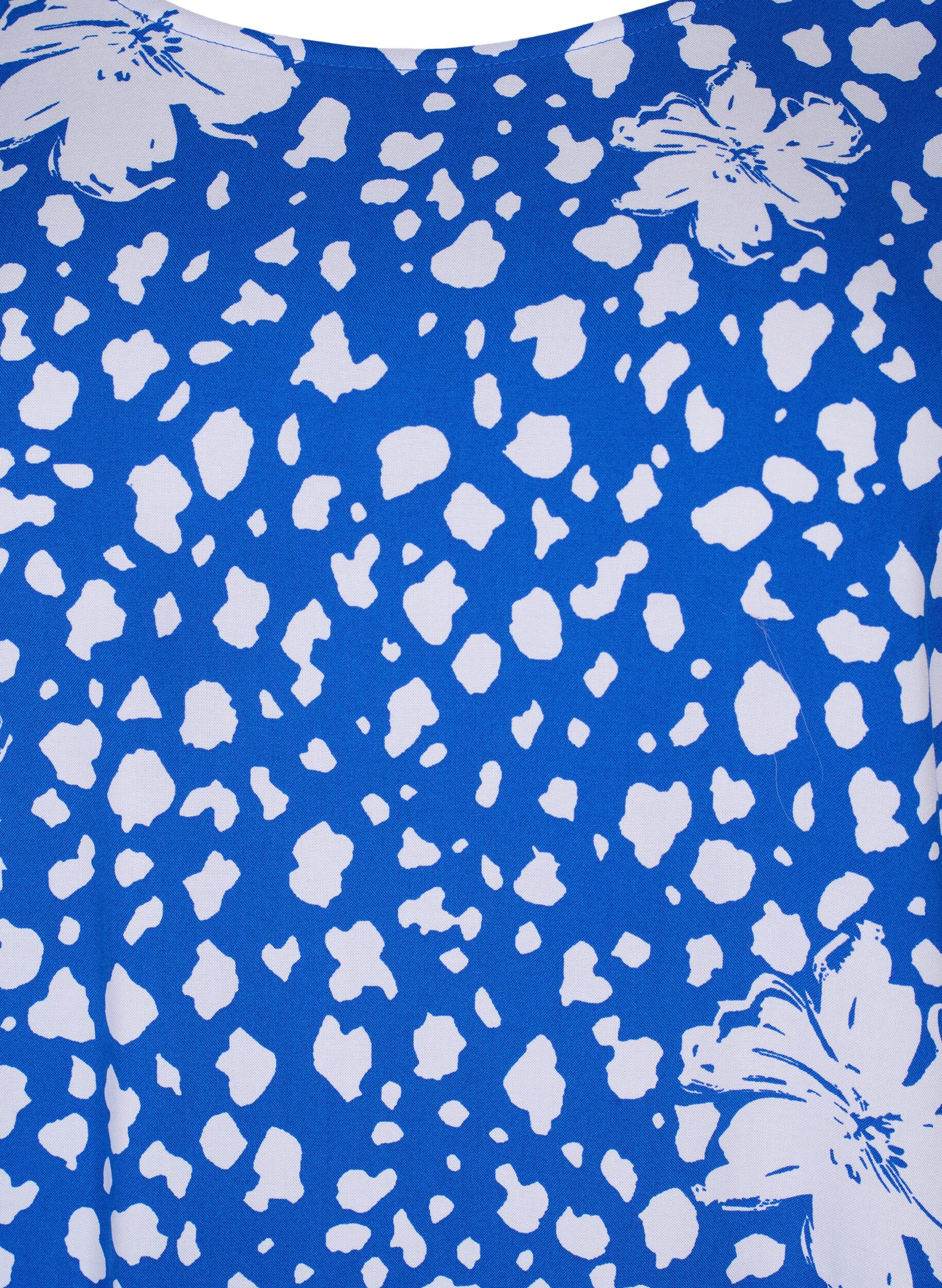 FLASH - Kortærmet bluse i viskose med print