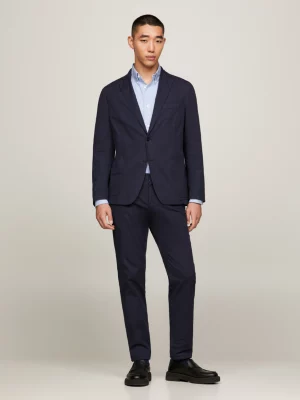 Terno slim fit de duas peças em sarja quebrada