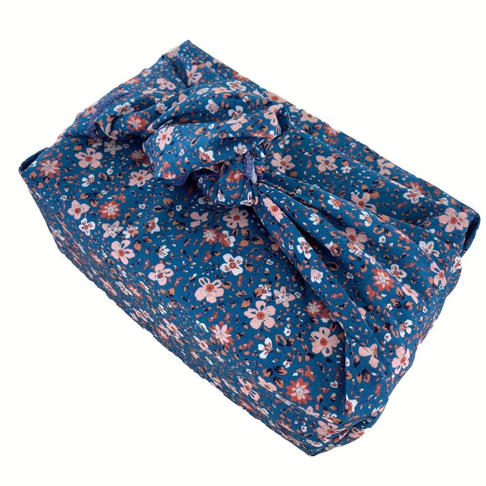 Furoshiki Grand 73 X 73 Cm Fleuri Nude Ardoise