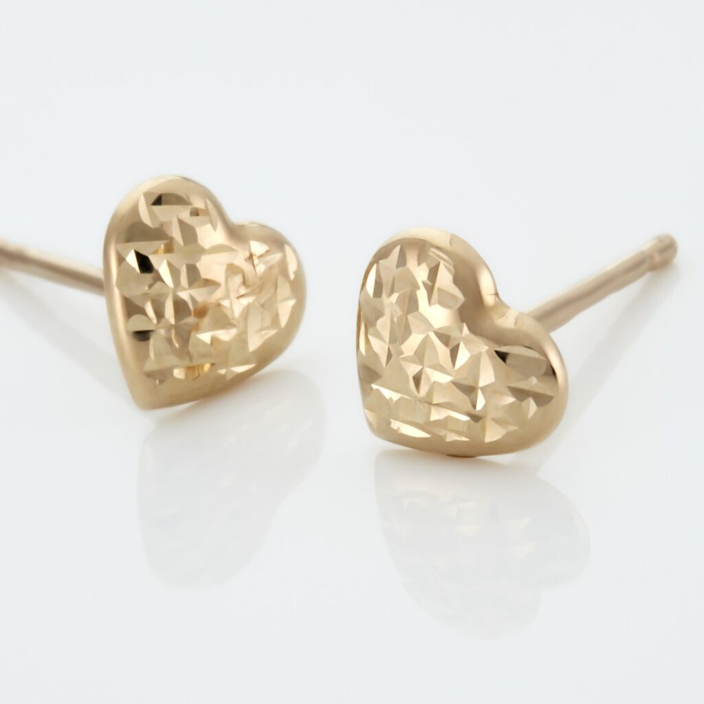 Boucles D'oreilles Puces Arisaema Cœur Or Jaune