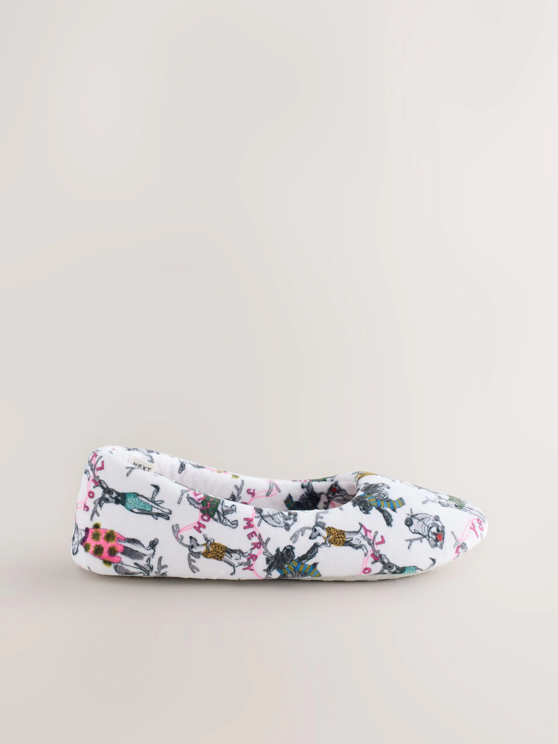 Wit met honden - Plush Ballet Slippers