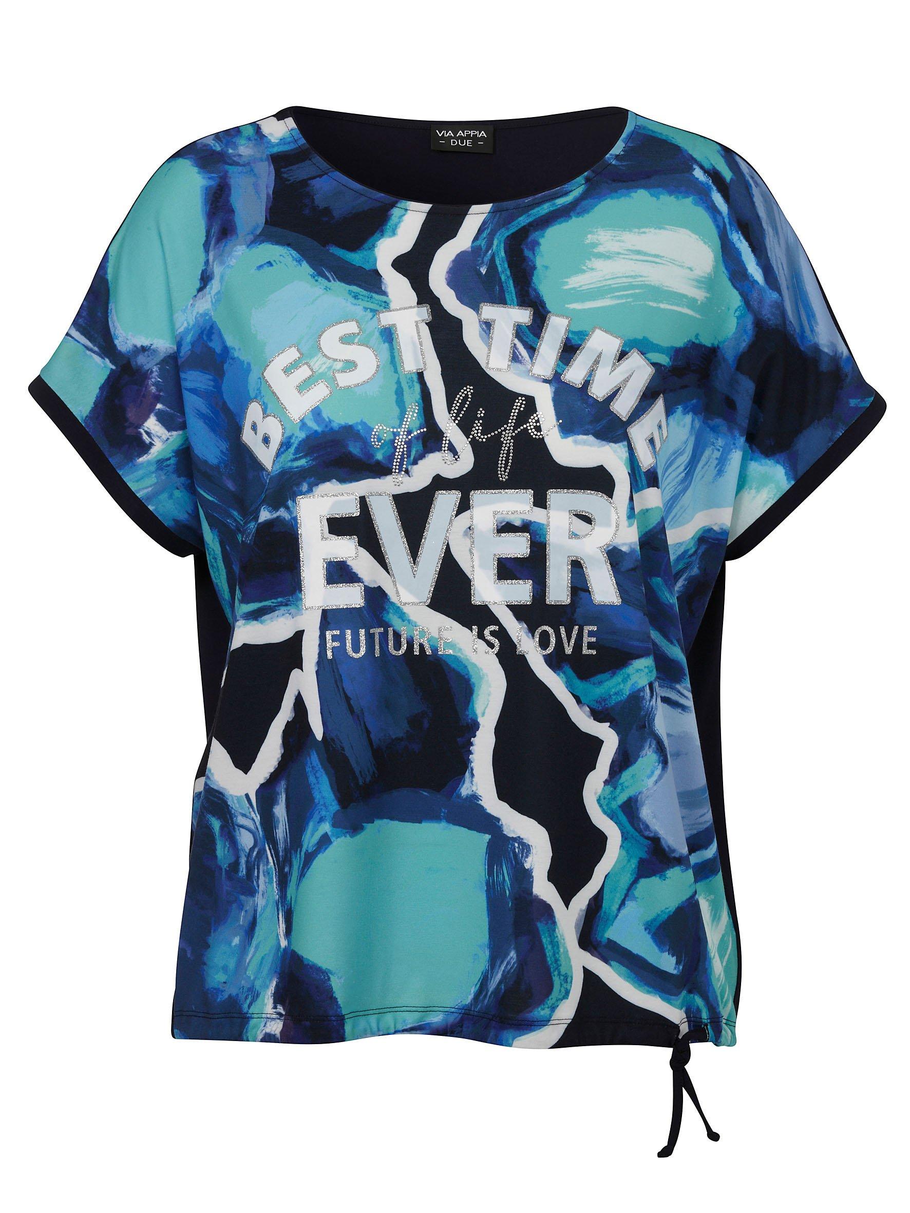 Shirt mit Motivdruck vorn, hinten unifarben
