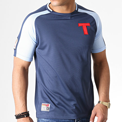 Tee Shirt De Sport A Bandes Olive Et Tom Toho Bleu Marine Bleu Clair