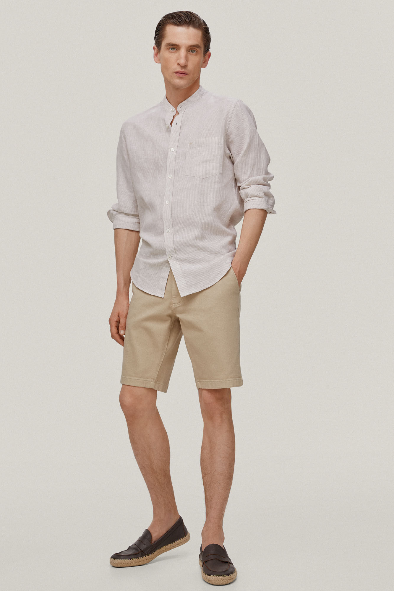 Bermuda jeans bege