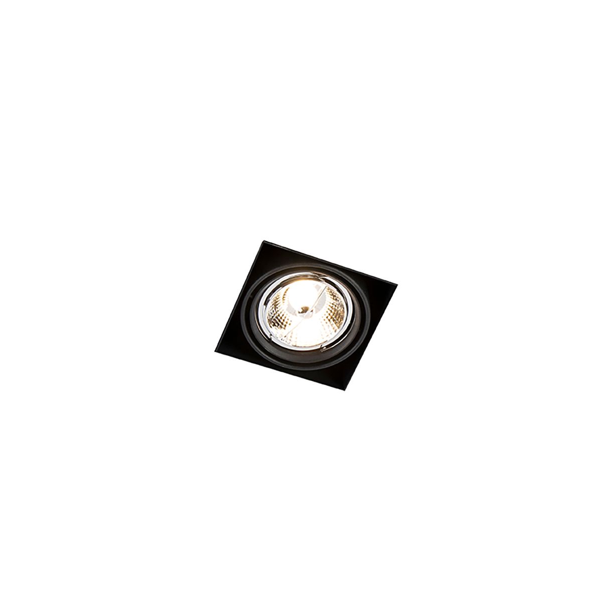 Set van 6 inbouwspots zwart GU10 AR70 trimless - Oneon