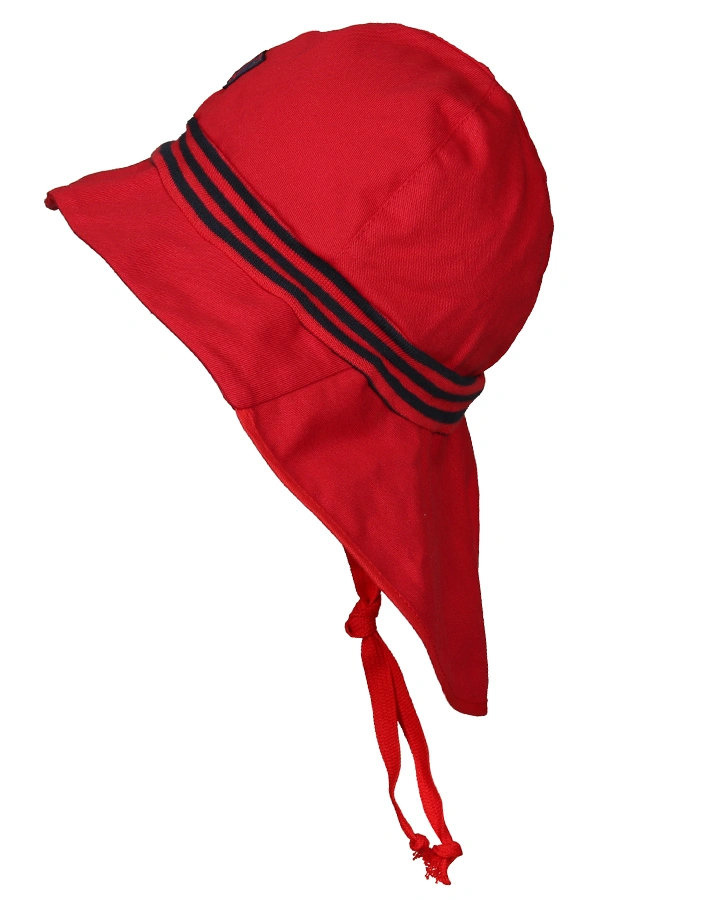 Sonnenhut FEUERWEHR STRICK mit Nackenschutz in rot