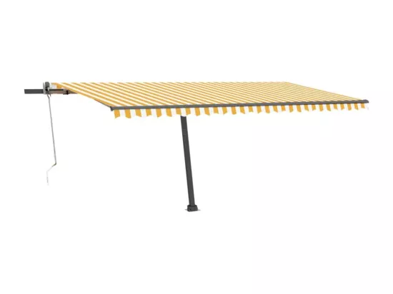 Auvent automatique sur pied 500x300 cm Jaune/Blanc